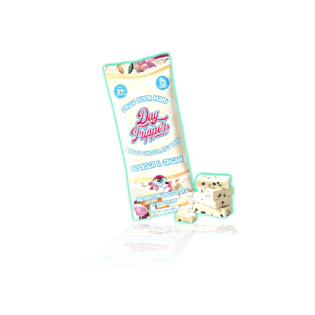 Day Tripper Mushroom Chocolate-10pcs/bar-White Chocolate Trip-Cookies & Cream — MUSHROOM CHOCOLATES