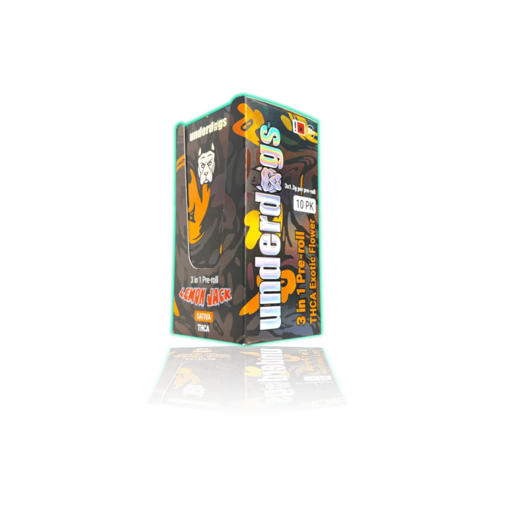 Underdogs 3 In 1 Pre-Roll THC-A Exotic Flower (10pk/bx) (I) — Lemon Jack — THCA PRE-ROLLS