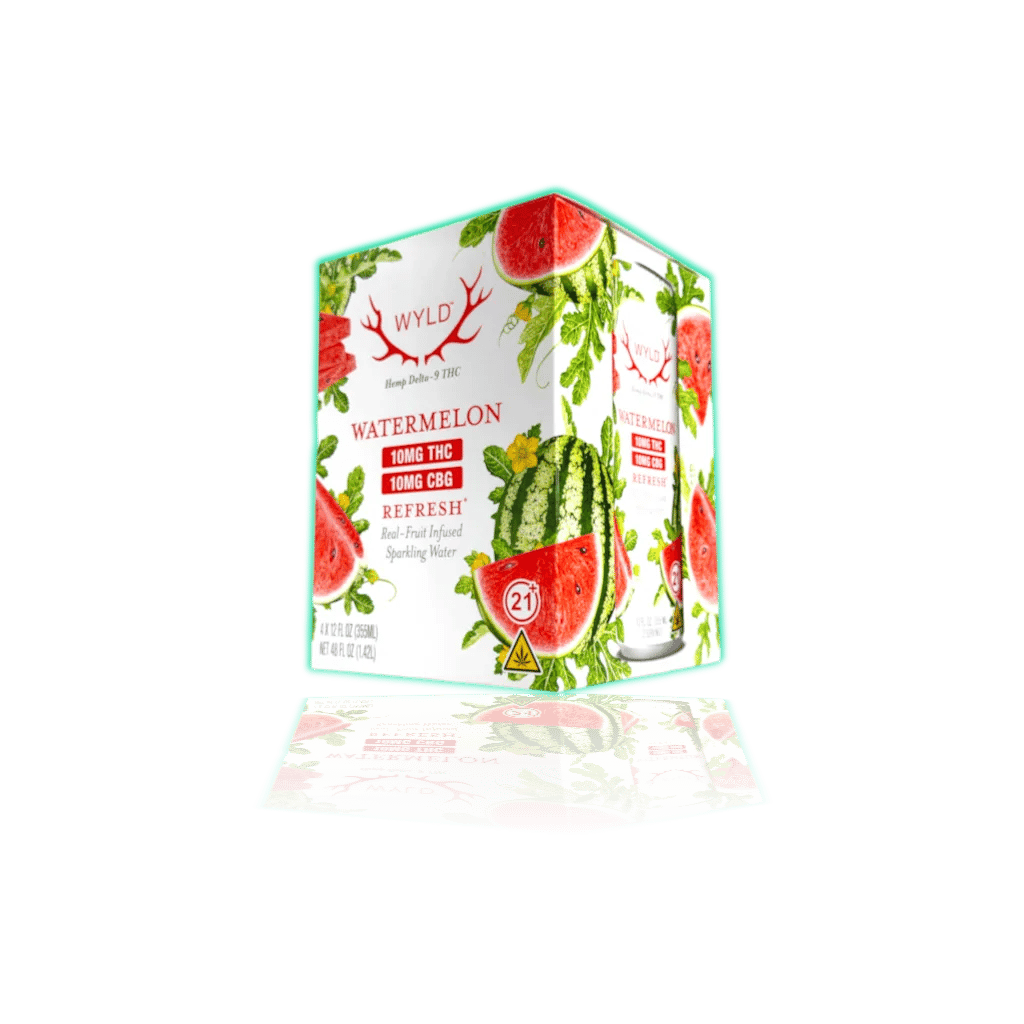 WYLD Hemp D9 Sparkling Water 10mg (4-pack) — Watermelon — THC BEVERAGES