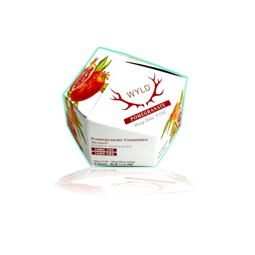WYLD Hemp Gummies 1:1 THC:CBD 10mg (10ct/pk) — Pomegranate — THC GUMMIES