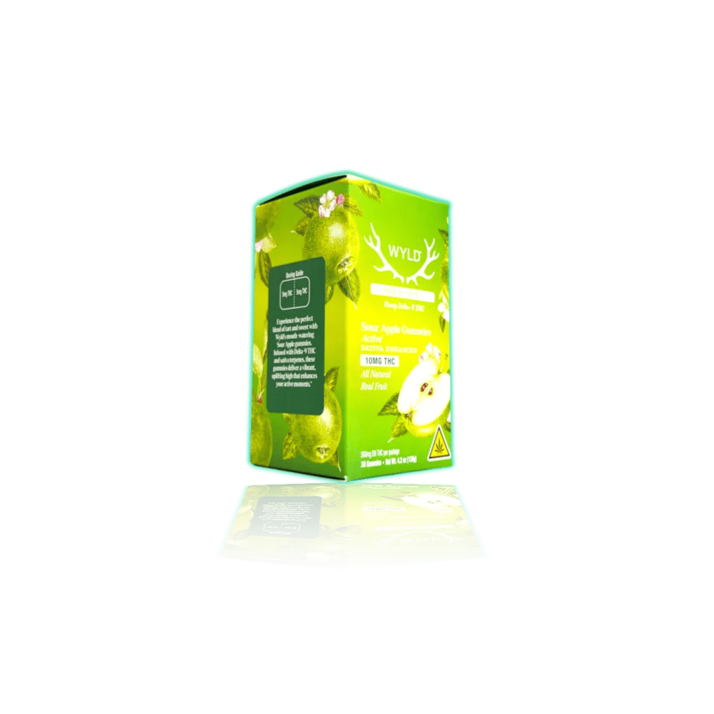 WYLD Hemp Gummies D9 THC 300mg (30ct/pk) — Sour Apple — THC GUMMIES