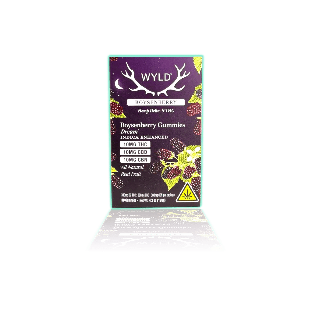WYLD Hemp 1:1:1 THC:CBD:CBN Gummies 300mg (30ct/pk) Boysenberry — THC GUMMIES