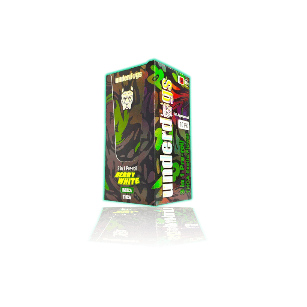 Underdogs 3 In 1 Pre-Roll THC-A Exotic Flower (10pk/bx) (I) — Berry White — THCA PRE-ROLLS