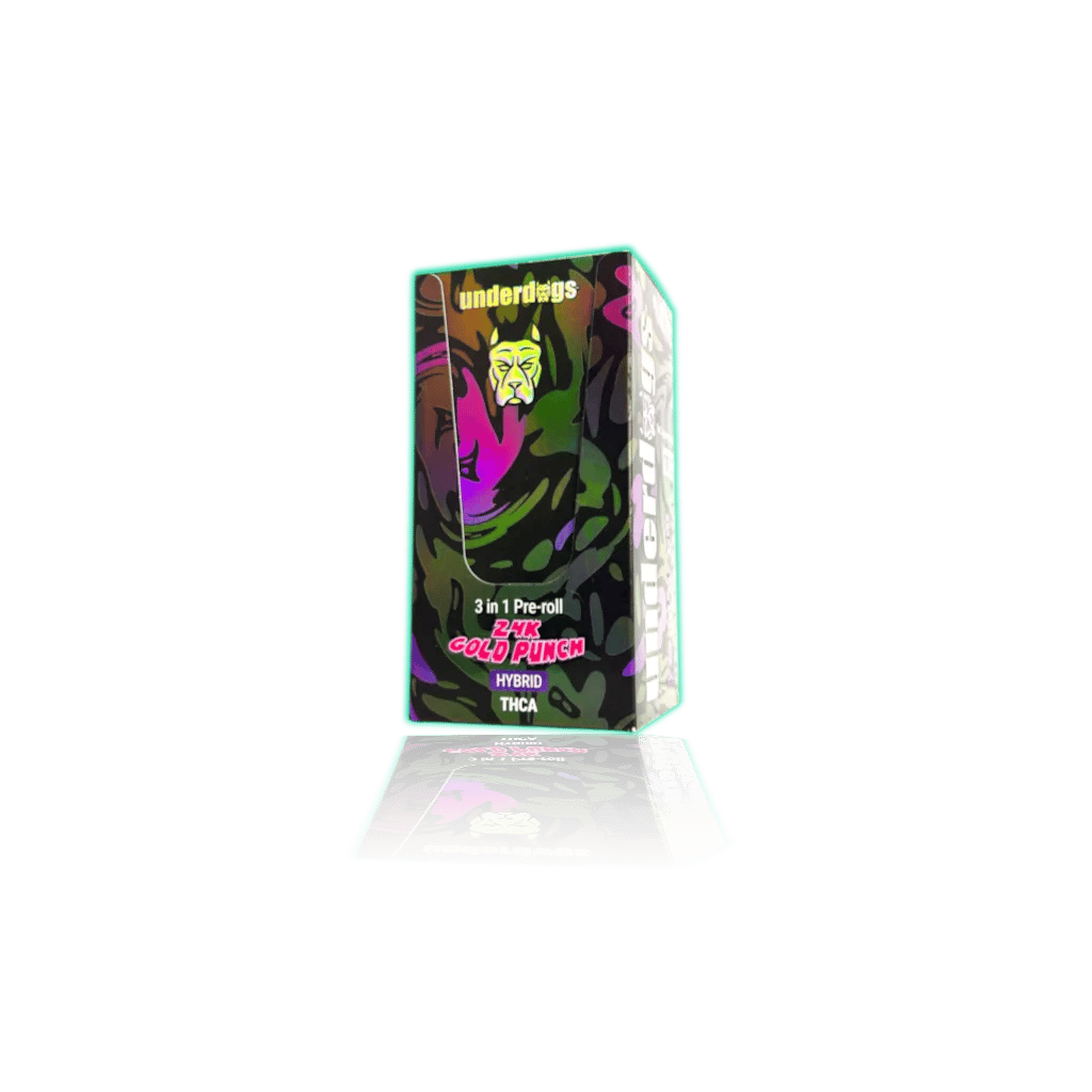 Underdogs 3 In 1 Pre-Roll THC-A Exotic Flower (10pk/bx) (I) — 24K Gold Punch — THCA PRE-ROLLS